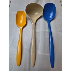 Vintage Rosti Mepal Melamine Utensil Set Ladle Serving Spoons Hutzler Denmark A6